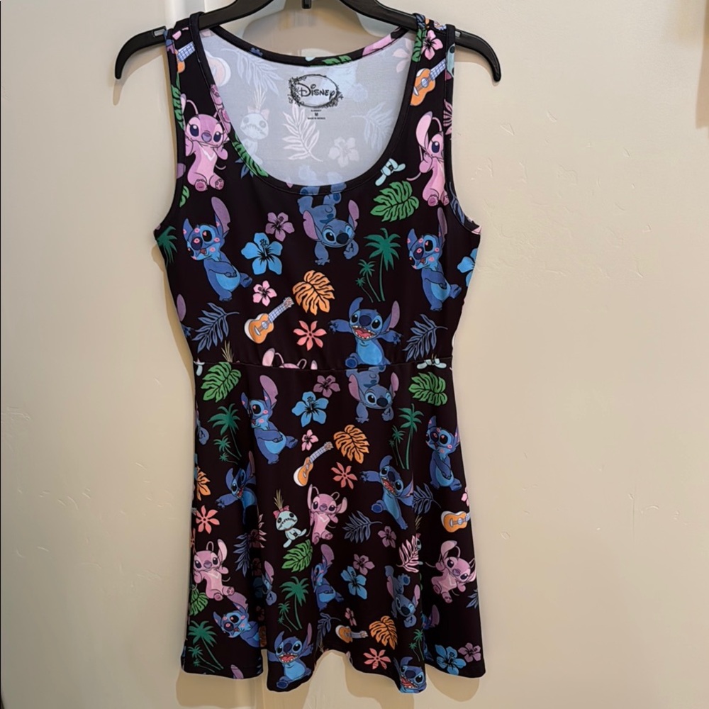 Disney Stitch Black and Blue Floral Dress